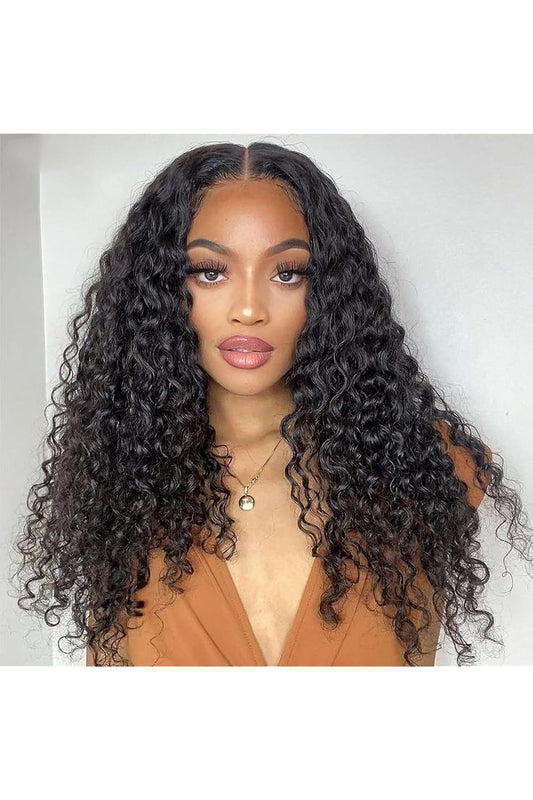 Long Curly Human - Hair Wig HD