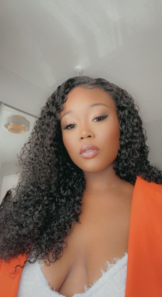 Long Curly Human - Hair Wig HD